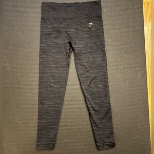 EUC Gymshark Adapt Marl Seamless Leggings - Black/Smokey Grey